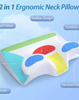 2-in-1 Ergonomic Memory Foam Cervical Pillow - Orthopedic Neck Support